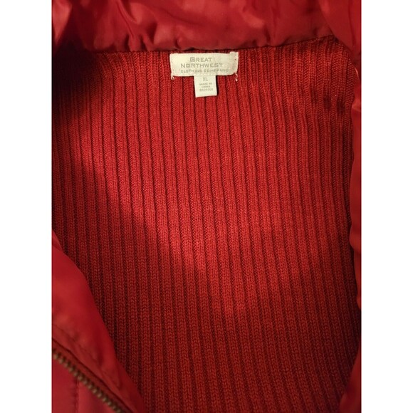 Great Northwest Clothing Co Cardigan Sweater Women XL Red Knit Nylon EUC - Picture 5 of 6